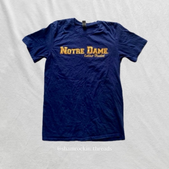 Notre Dame navy blue and yellow shirt - Picture 1 of 8